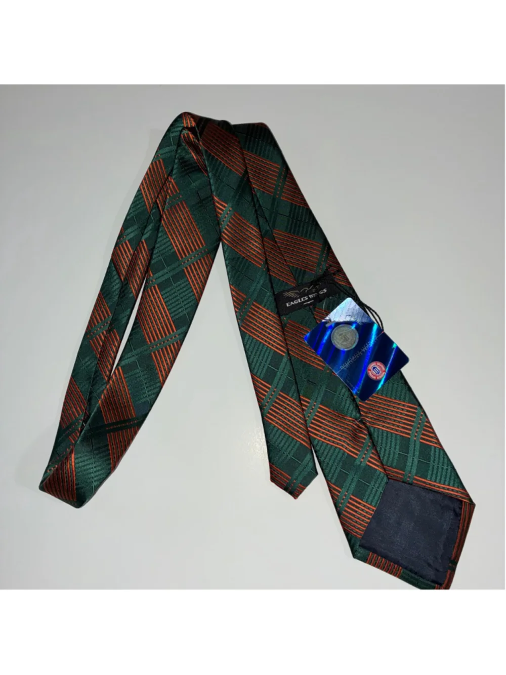 Men's Eagles Wings Miami Hurricanes Tie One Size Green Orange NWT